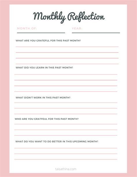 Printable Self Reflection Journal Template Fillable Form 2024