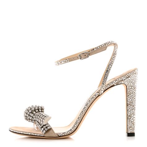 Jimmy Choo Crystal Thyra Sandals Nude Fashionphile