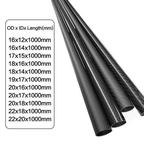 1pcs Chiều dài 1000mm 3K sợi carbon ống cao composite độ cứng vật liệu