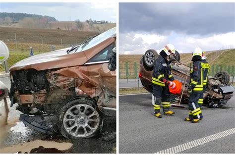 Wypadek Na Obwodnicy Olsztyna Auto Uderzy O W Barierki I Dachowa O