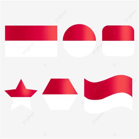 Bendera Merah Putih Png Transparent Set Indonesian Flag Shape Bendera