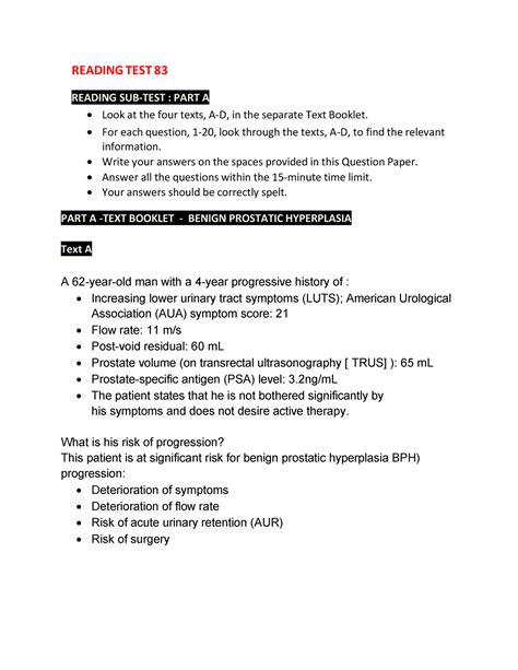 Oet Materials Practice Test To Ace The Oet Reading Part Reading