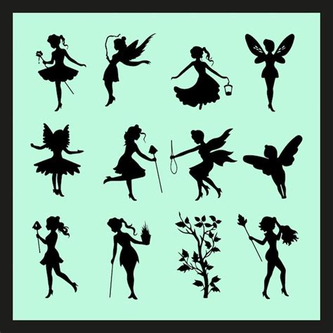 Premium Vector Fairy Silhouette Set