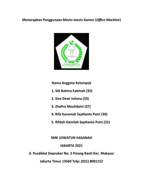 Makalah Bab 5 Menerapkan Penggunaan Mesin Mesin Kantor Office