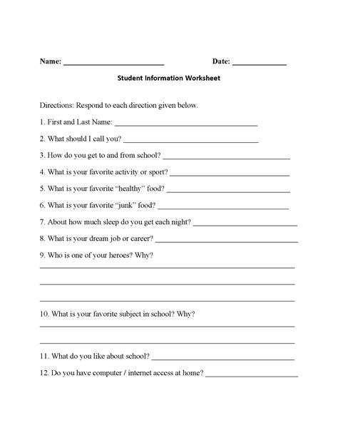 Back To School Worksheets