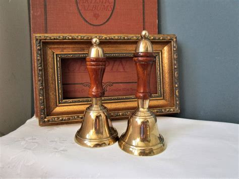 Vintage Brass Bell Brass Bell With Wooden Handle Traditional Etsy Uk