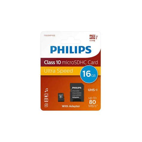 Philips Sd Micro Sdhc Card Gb Card Class Incl Adapter Fm Mp B