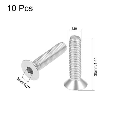 Uxcell M6x35mm Flat Head Machine Screws Inner Hex Screw 304 44 Off