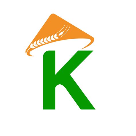 Letter K Agriculture Logo On Concept With Farmer Hat Icon. Farming