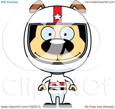 Clipart Of A Cartoon Happy Dog Race Car Driver Royalty Free Vector