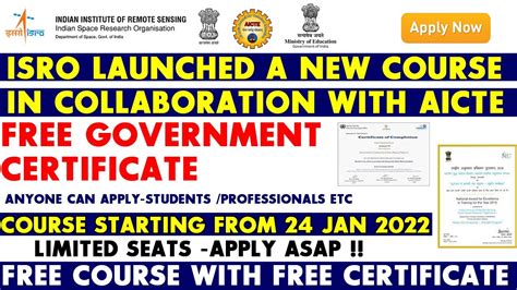 Isro Launched Free Course In Collaboration With Aicte Isro Free