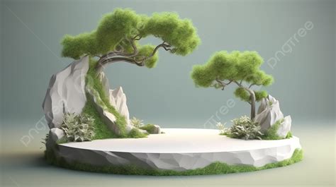 Nature Inspired Podium Illustration In Stunning D Rendering Background