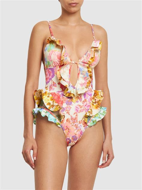 Zimmermann Raie Waterfall Print One Piece Swimsuit Zimmermann