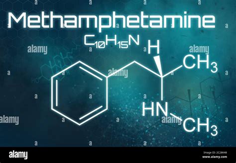 La F Rmula Qu Mica De La Metanfetamina En Un Fondo Futurista Fotograf A
