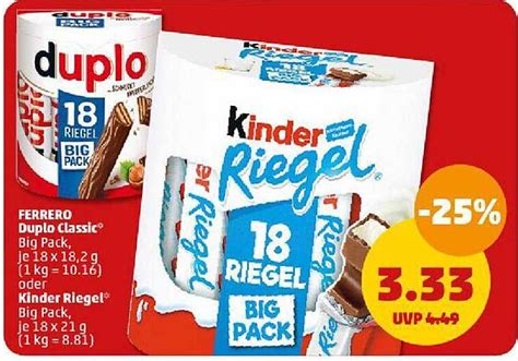 Ferrero Duplo Classic Oder Kinder Riegel Angebot Bei Penny Prospekte De