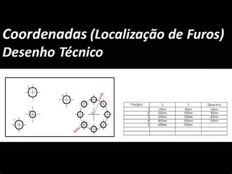 Coordenadas Localiza O De Furos Desenho T Cnico Youtube