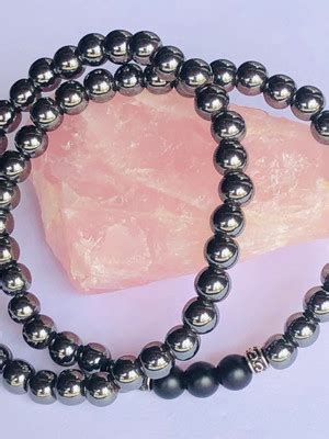 Conjunto De Pulseiras Hematita E Hematita Onix Preta Compre