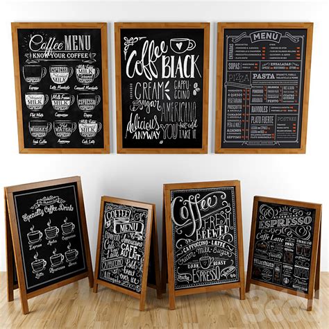 Coffee Shop Board Ресторан 3d модель