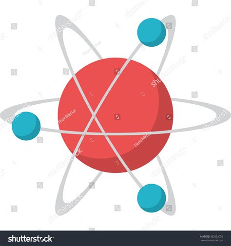 Atom Flat Design Vector Illustration Isolated Stock Vector Royalty