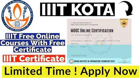 IIIT KOTA Free Online Courses With Free Certificate IIIT Free