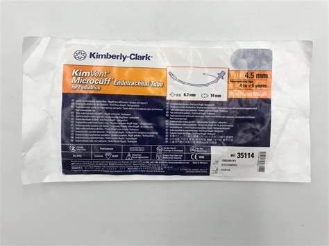 KIMBERLY-CLARK 35114 KimVent Microcuff Endotracheal Tube Pediatrics 4 