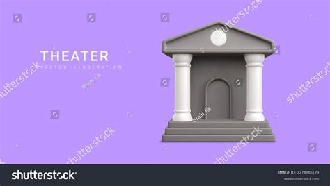 3d Realistic Theater Building Columns On Stock Vector Royalty Free