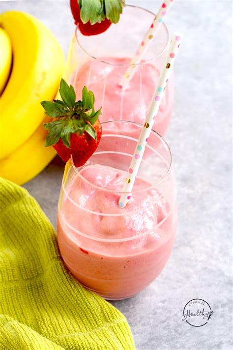 Strawberry Banana Smoothie Easy 4 Ingredients A Pinch Of Healthy