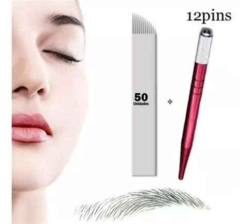 50 Lamina 12 Flex Tebori Microblading Caneta Kit Parcelamento Sem Juros