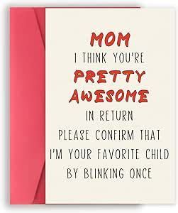 Missonemi Funny Birthday Card For Mom Cute Mother Birthday Card From