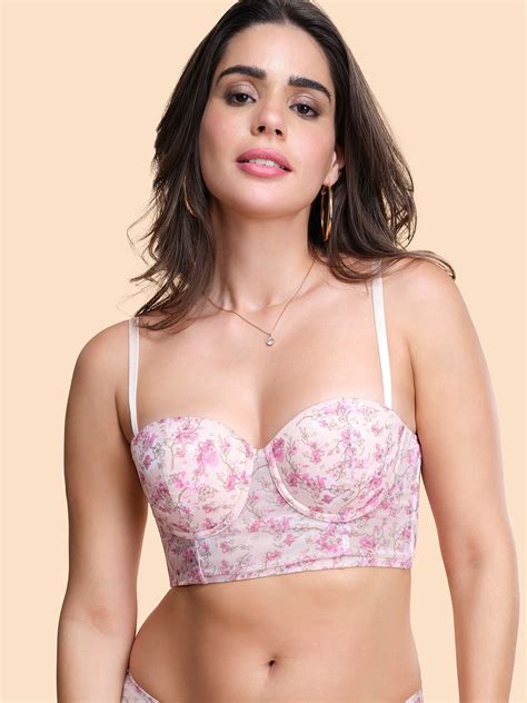 Buy Enamor Floral Printed Full Coverage Lightly Padded Balconette Bra With All Day Comfort Bra