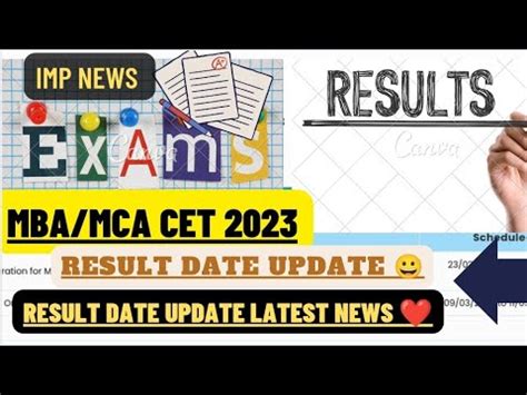 MBA MCA CET RESULTS DATE UPDATE 2023 EXAM KAB HOGA RESULT DECLARE