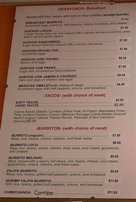 Menu At Taco Loco Restaurant Ukiah 187 S Orchard Ave