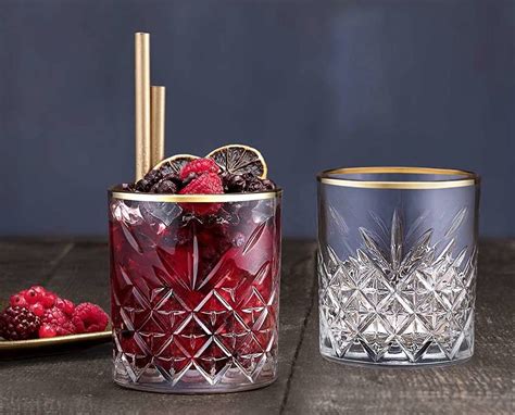 Pasabahce Timeless Tumbler Glazen Met Gouden Rand Ml Set Van