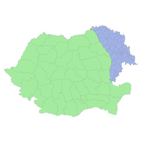 High Quality Political Map Of Romania And Moldova With Borders Of The