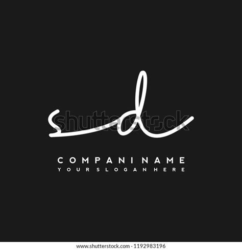 S D Initial Handwriting Logo Vector Stock Vector Royalty Free