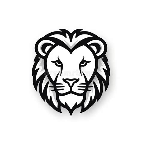 Minimalist Lion Head: a Bold and Intricate American Icon Stock