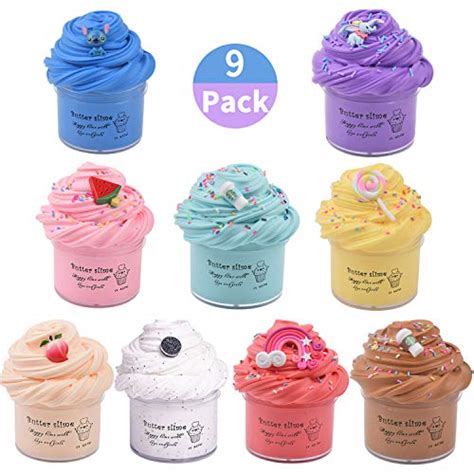 9 Pack Butter Slime Kit With Blue Stitch Elephant Watermelon Latte