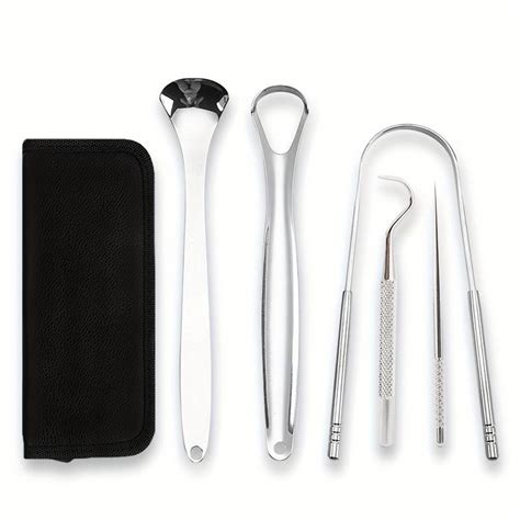 Stainless Steel Tongue Scraper 5pcs Set U Shaped Tongue Scraper Tongue