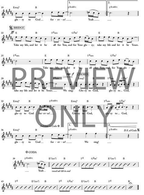 Glory To God Forever Lead Sheet Lyrics And Chords Fee Worshiphouse