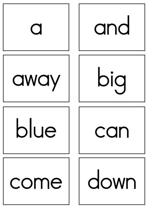 Printable Dolch Words Flashcards