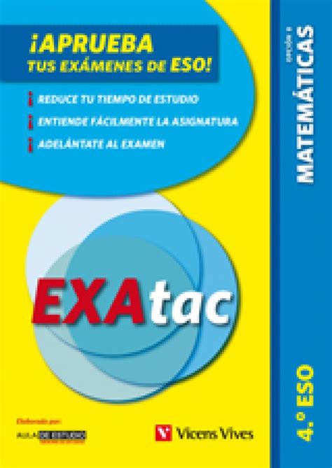 Exactac Matemáticas 4 B Eso Vicens Vives Libros Dideco