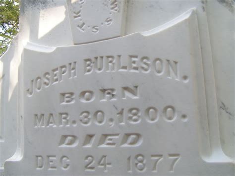 Joseph Burleson 1800 1877 Find A Grave Memorial