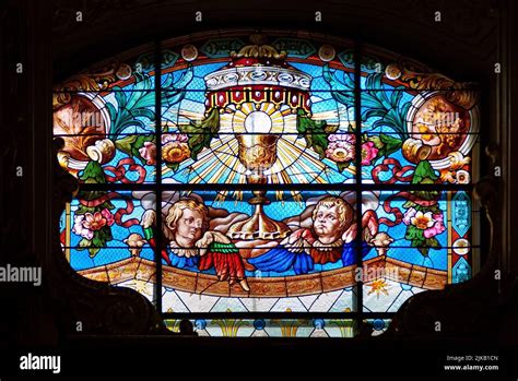 One Of Stained Glass Window Of The Archcathedral Basilica Of The