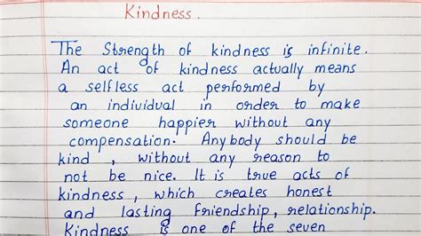 Write A Short Essay On Kindness English Youtube