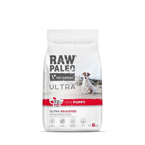 Raw Paleo Ultra Beef Mini Puppy 8kg Sucha Karma z Wołowiną Dla