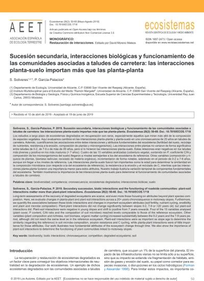 Sucesi N Secundaria Interacciones Biol Gicas Y Funcionamiento De Las