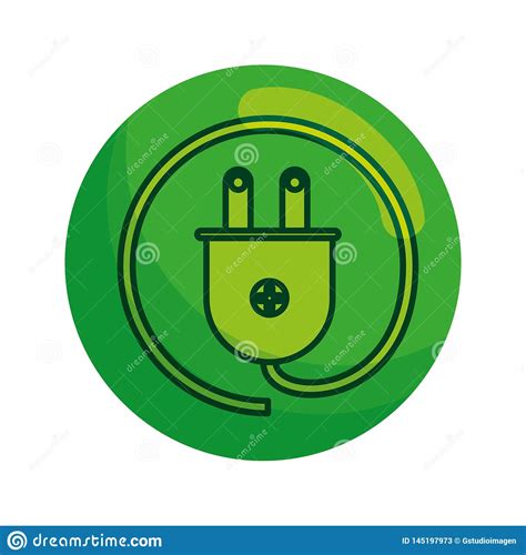 Icono De La Ecolog a Del Enchufe De La Energ a Ilustración del Vector