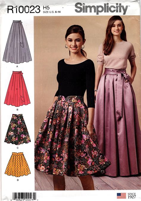 Misses Pleated Skirt Pattern In Four Lengths Simplicity Etsy