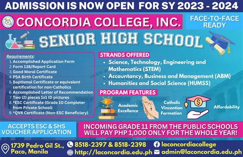 𝐄𝐱𝐜𝐢𝐭𝐢𝐧𝐠 𝐧𝐞𝐰𝐬 𝐟𝐨𝐫 𝐢𝐧𝐜𝐨𝐦𝐢𝐧𝐠 Concordia College Manila