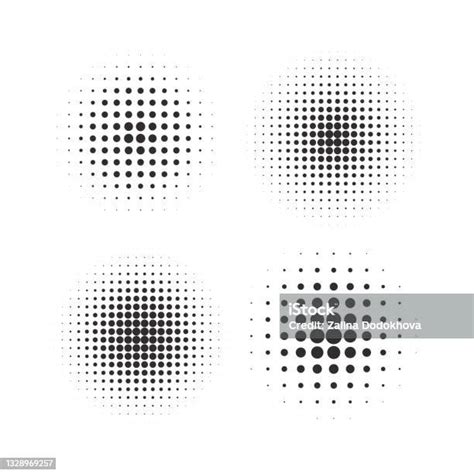 Lingkaran Halftone Tekstur Pola Titik Halftone Diatur Pada Latar